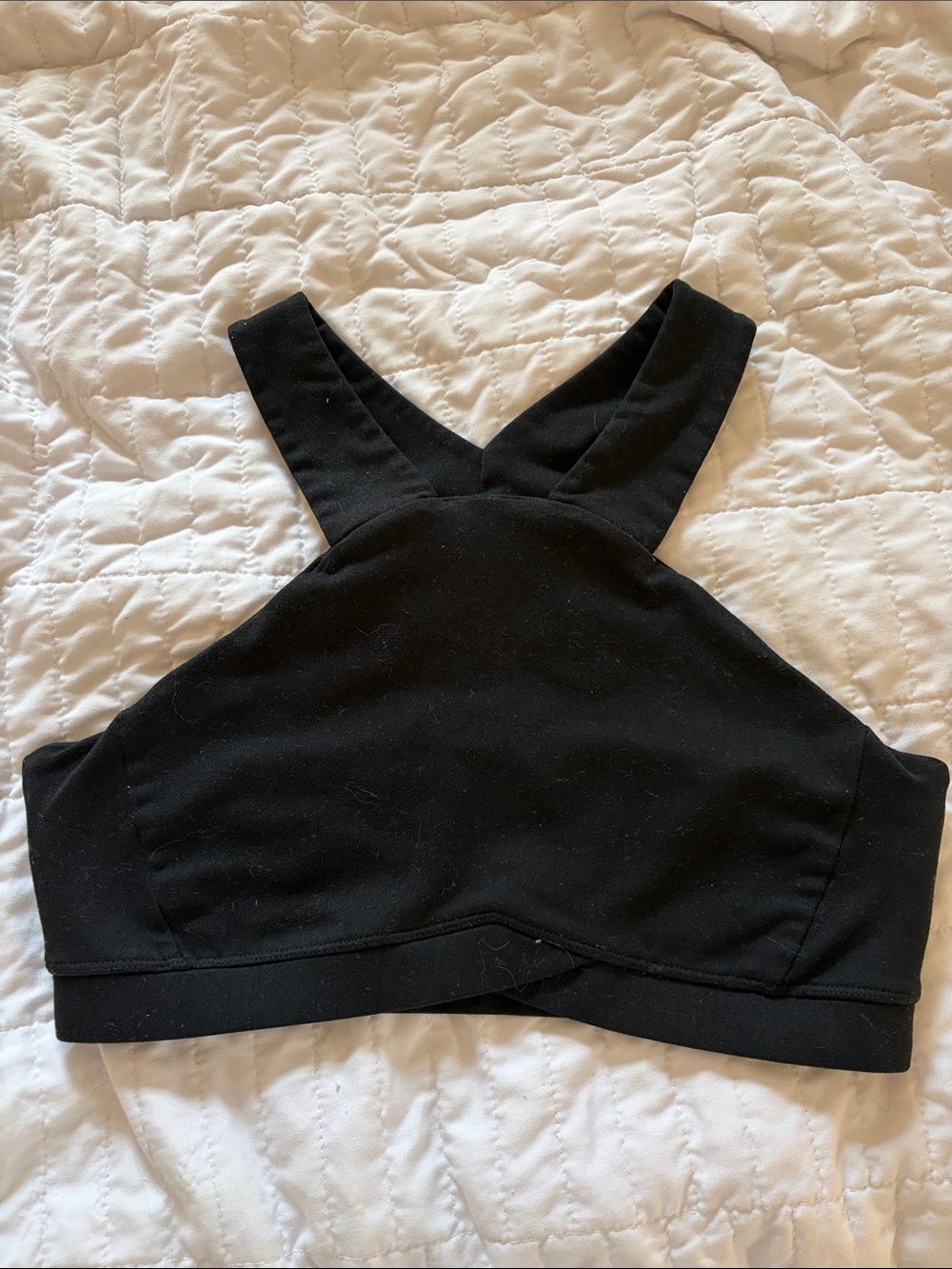 Fabletics Black High-Neck Crossback Sports Bra